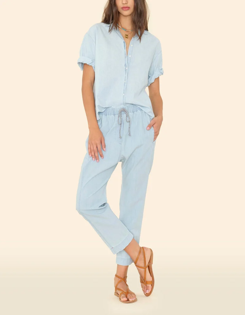 Cropped Hose Draper mit elastischem Bund