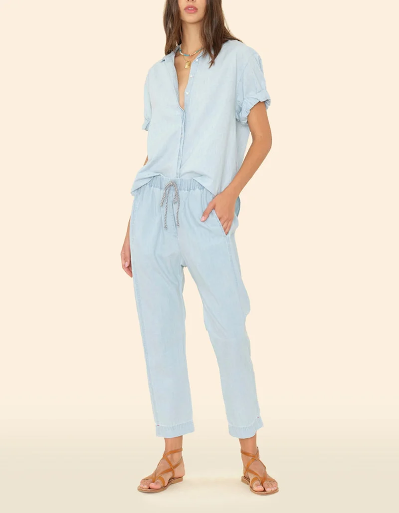 Cropped Hose Draper mit elastischem Bund
