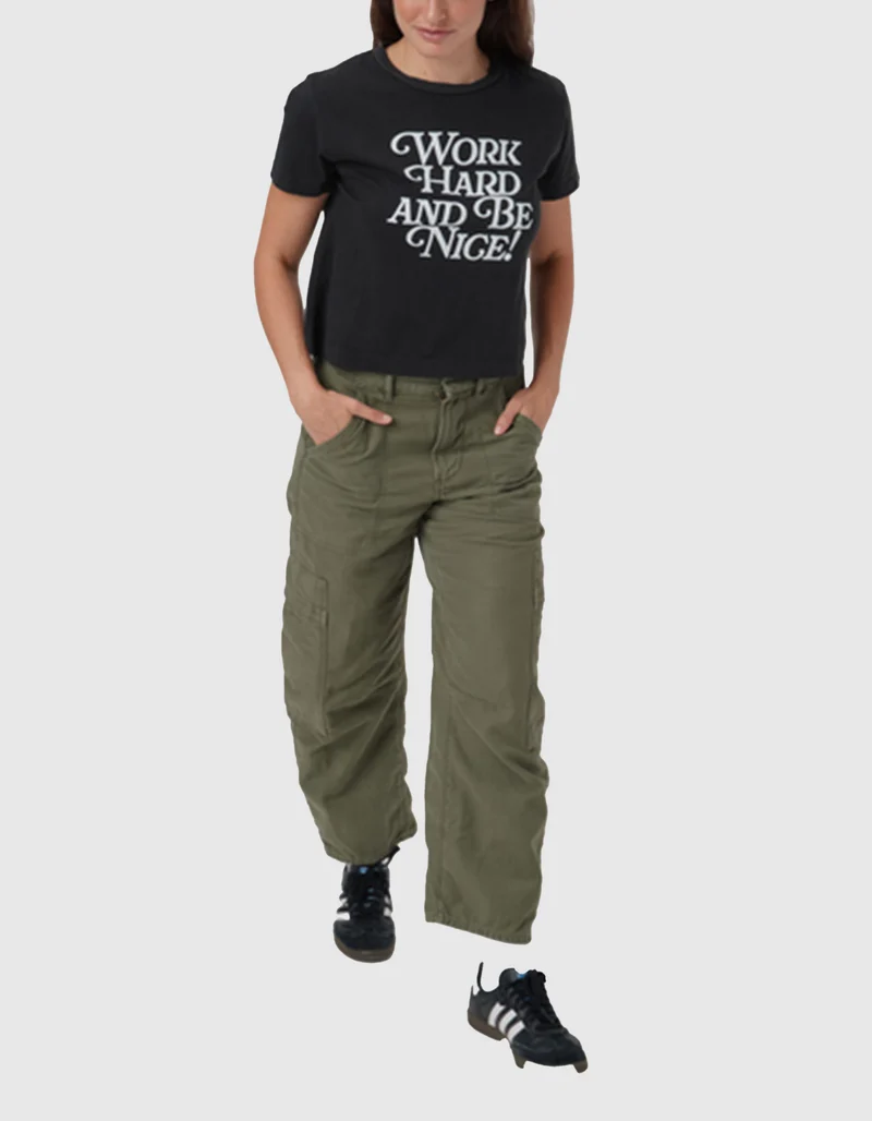 Bedrucktes T-Shirt Work Hard And Be Nice
