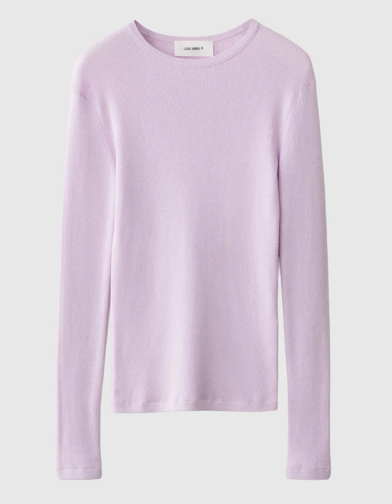 Geripptes Longsleeve Vivian mit Kaschmiranteil