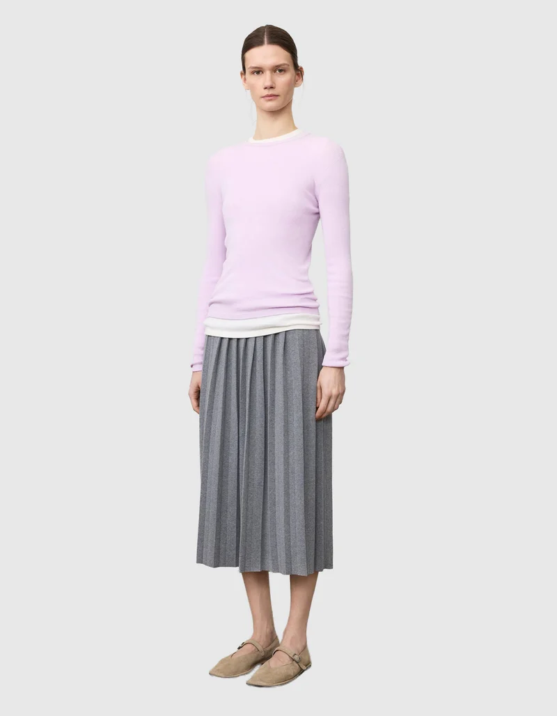 Geripptes Longsleeve Vivian mit Kaschmiranteil