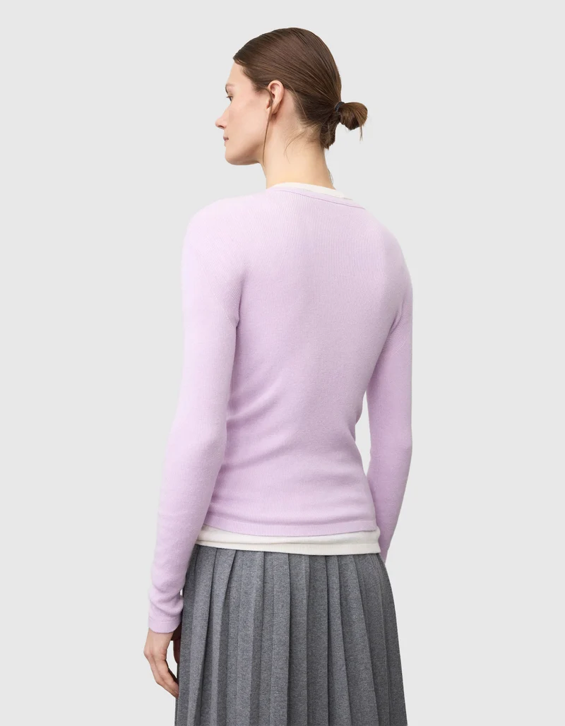 Geripptes Longsleeve Vivian mit Kaschmiranteil