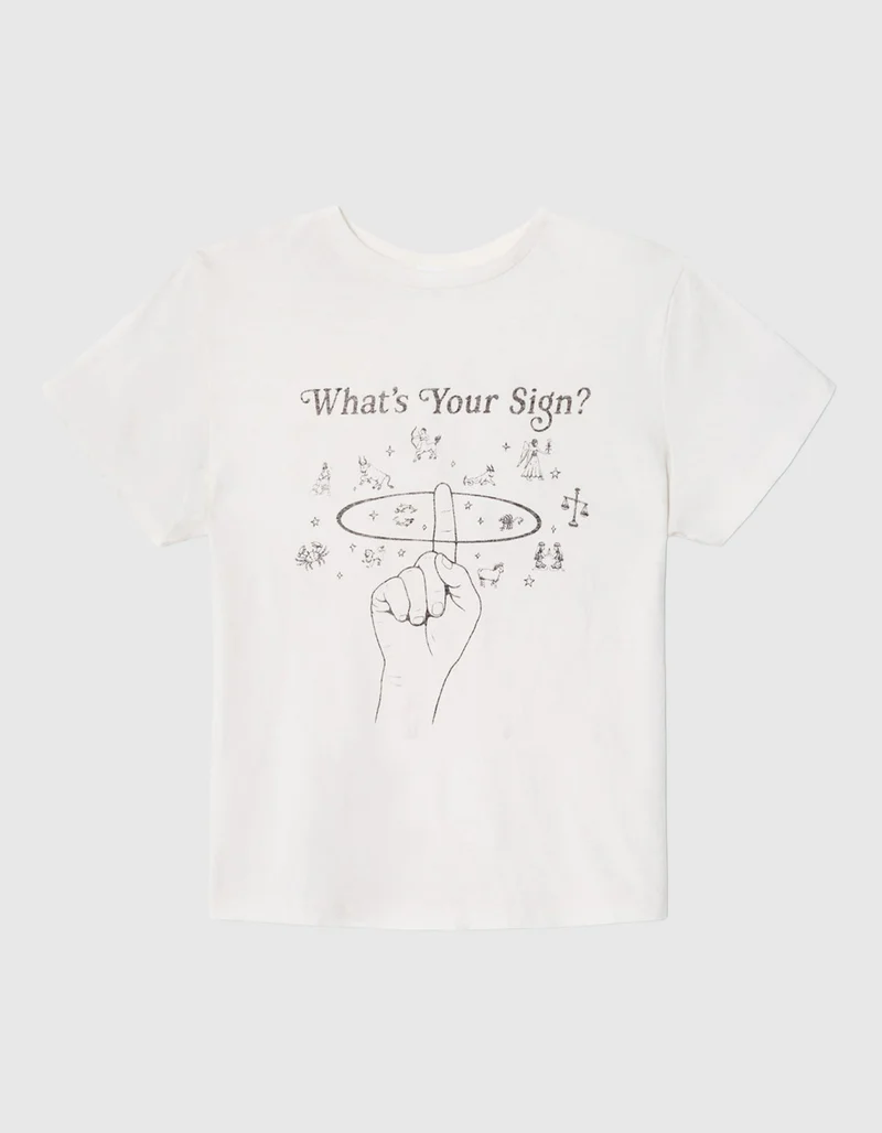 Bedrucktes T-Shirt Whats your Sign im Vintage-Stil