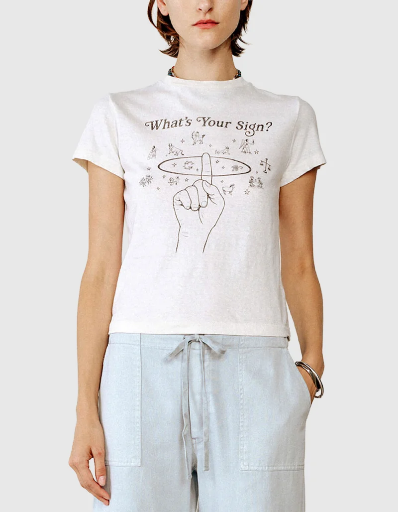 Bedrucktes T-Shirt Whats your Sign im Vintage-Stil