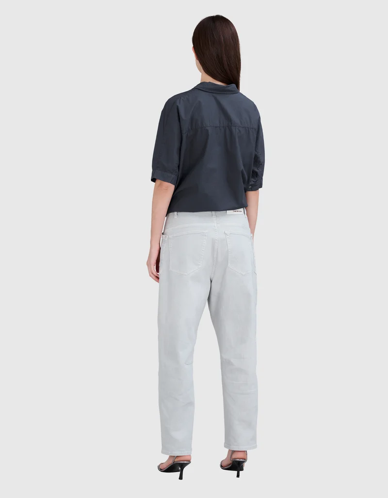 Washed-Out Barrel-Leg Jeans Army Fatigue