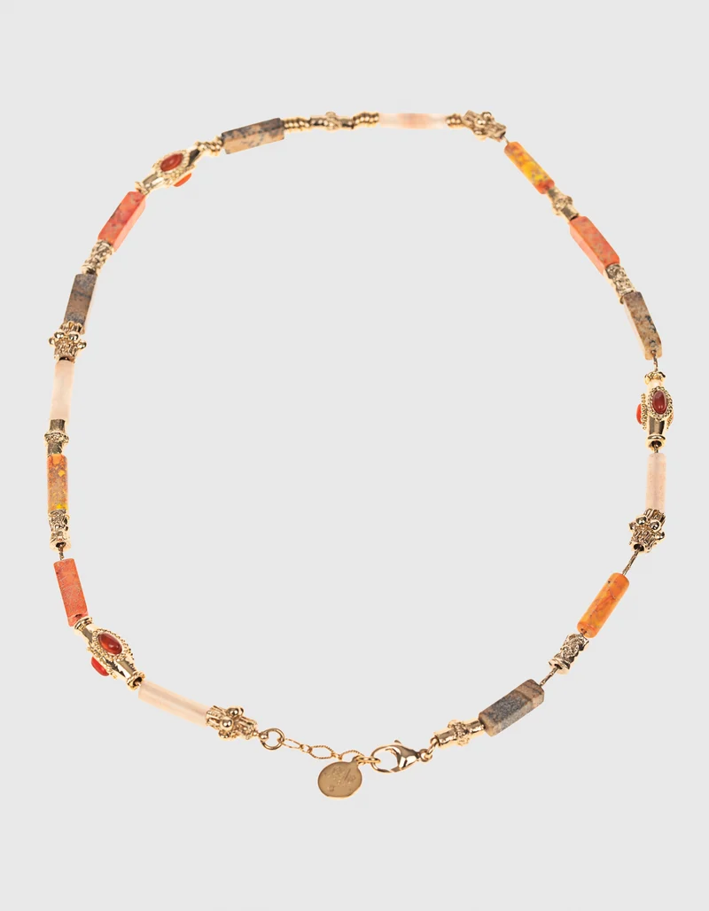 Vergoldete Kette Kali mit Edelsteinen