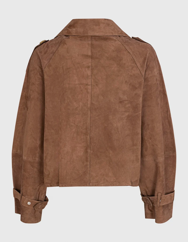 Doppelreihige Veloursleder-Jacke Florine