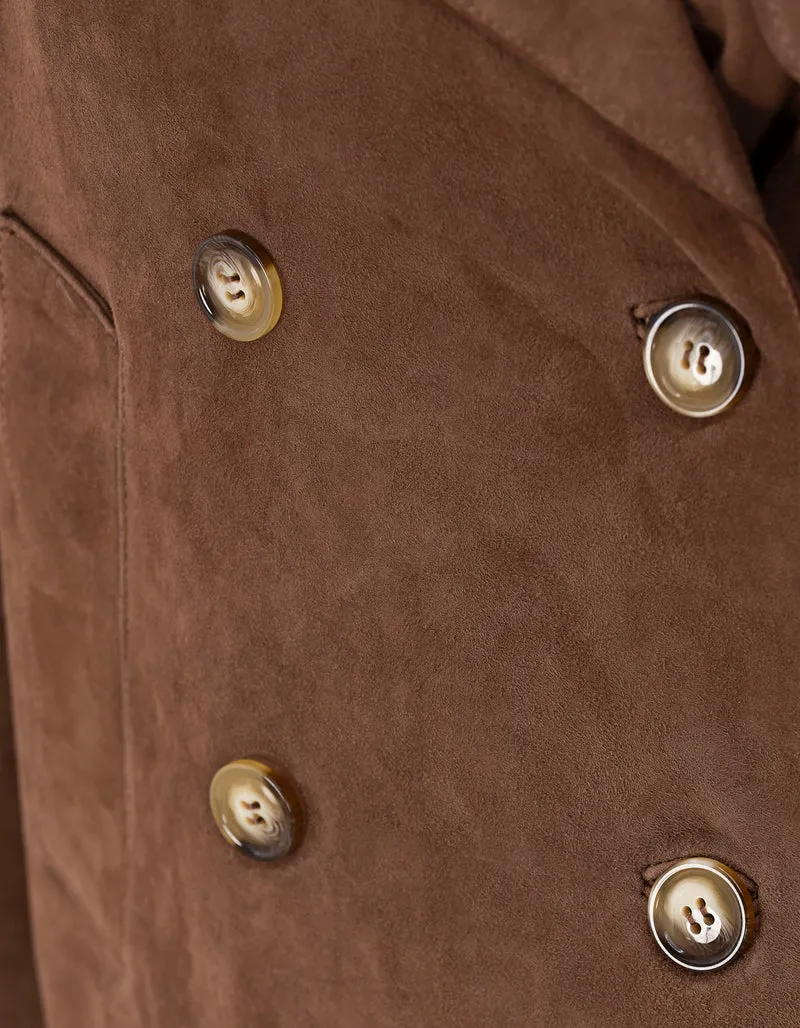 Doppelreihige Veloursleder-Jacke Florine