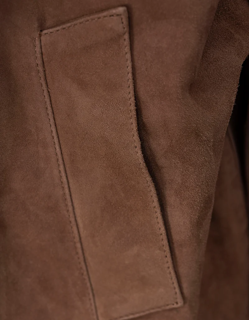 Doppelreihige Veloursleder-Jacke Florine