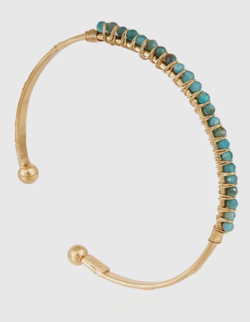 Vergoldeter Armreif Lyre mit Edelsteinen