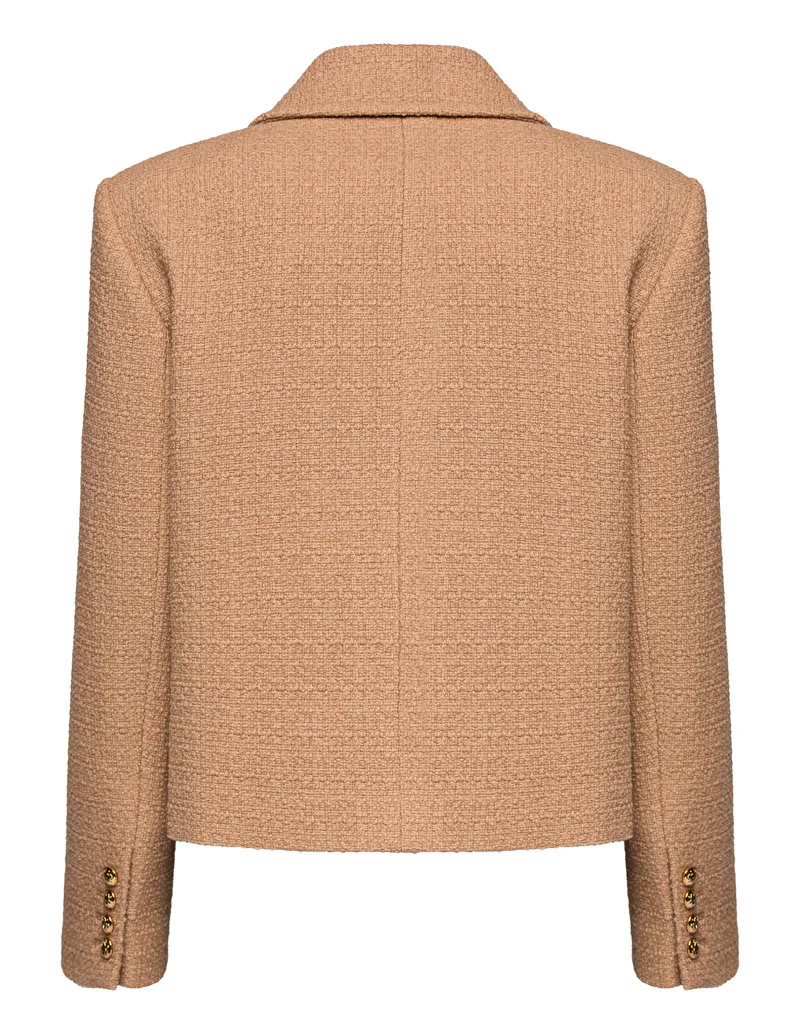 Bouclé-Jacke mit geprägten Knöpfen