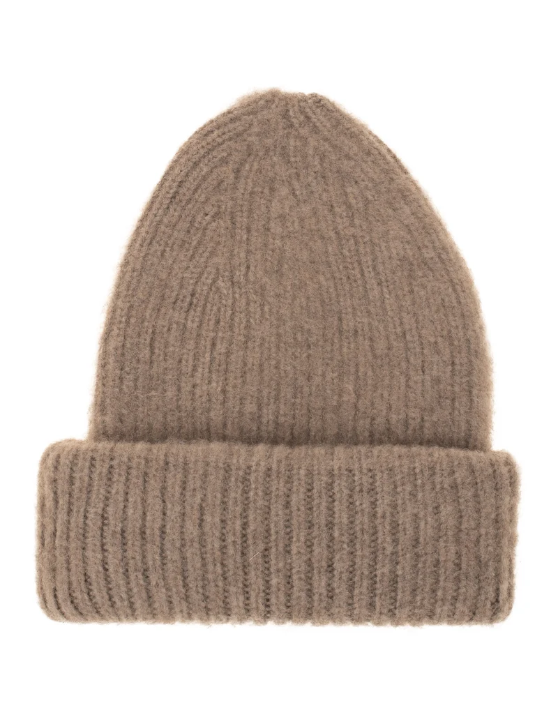 Rippstrick Kaschmir-Beanie