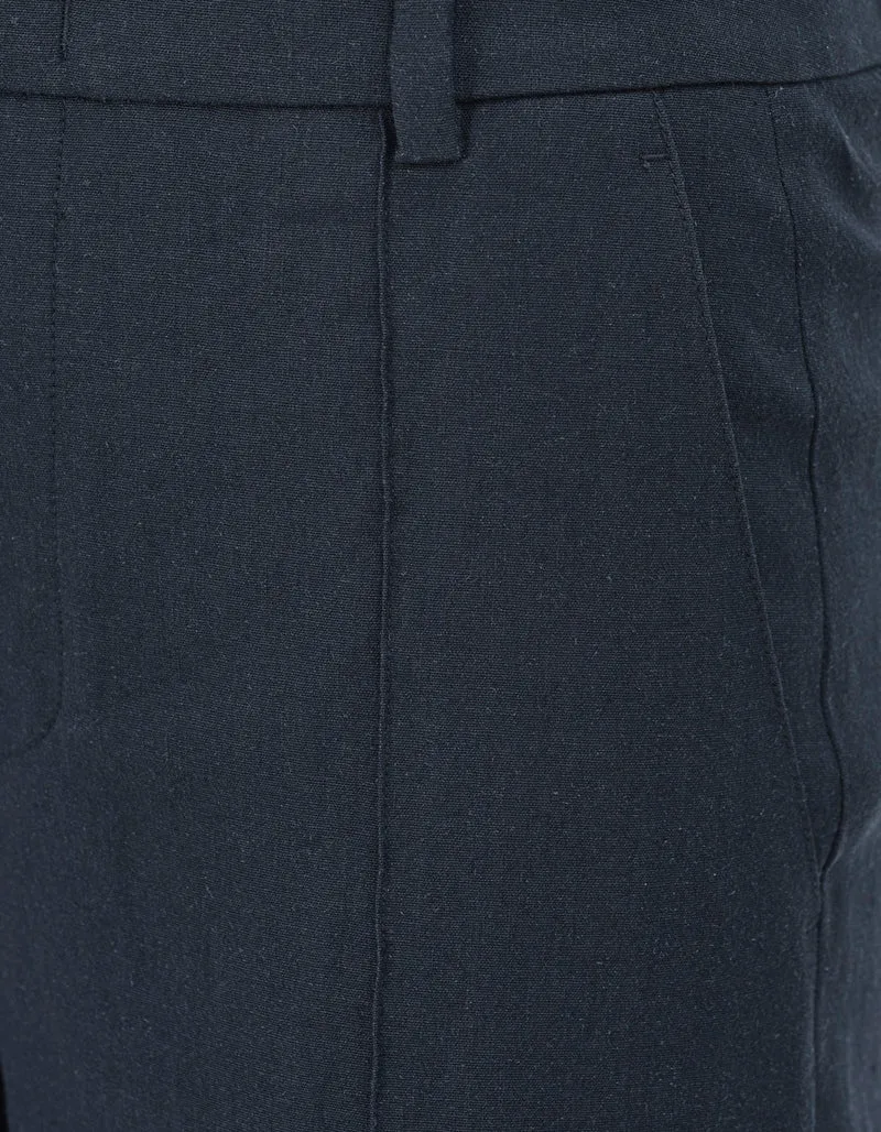 High-Waist Leinen-Mix Wide-Leg Hose