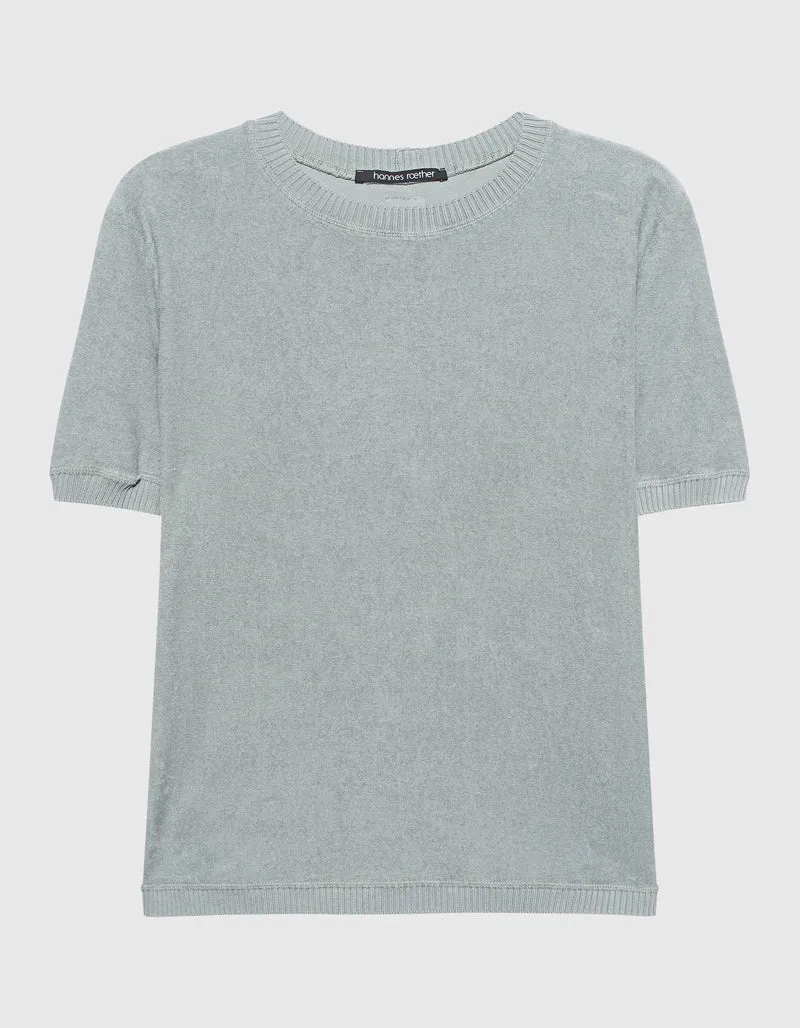 Frottee Baumwoll T-Shirt bou15le