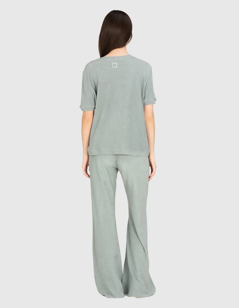 Frottee Baumwoll T-Shirt bou15le