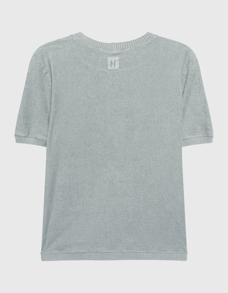 Frottee Baumwoll T-Shirt bou15le