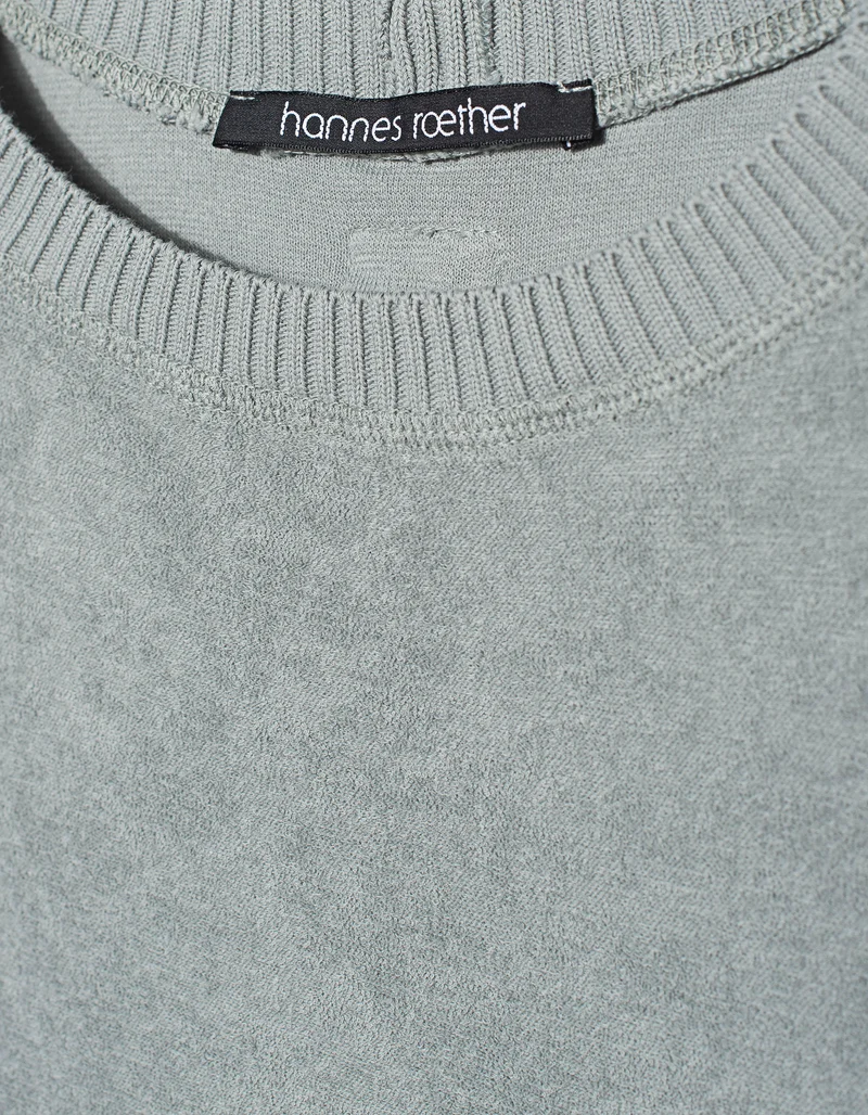Frottee Baumwoll T-Shirt bou15le