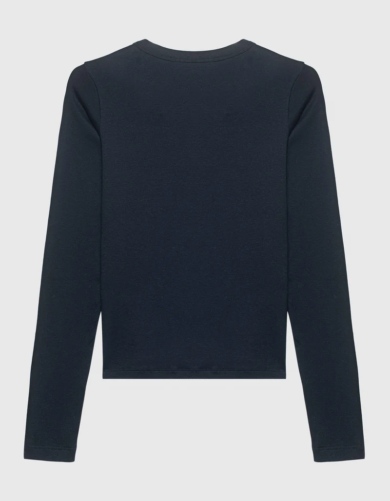 Baumwoll-Longsleeve mit Rundhalsausschnitt