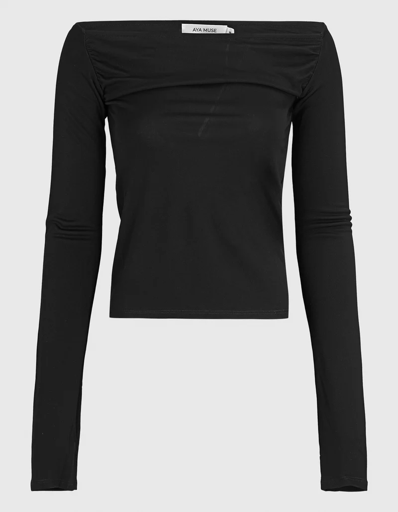 Off Shoulder Viskose-Longsleeve