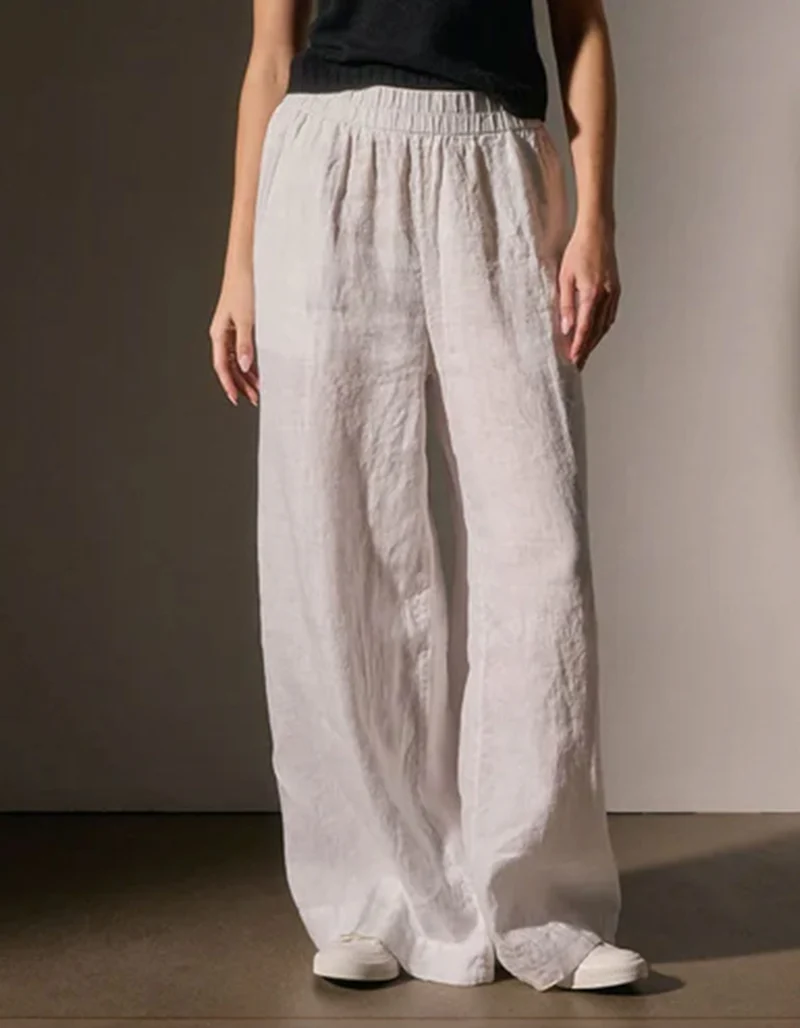 Wide-Leg Leinen Hose