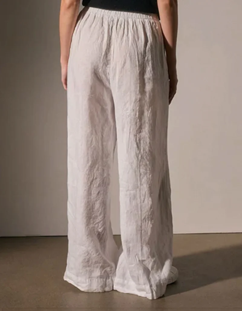 Wide-Leg Leinen Hose