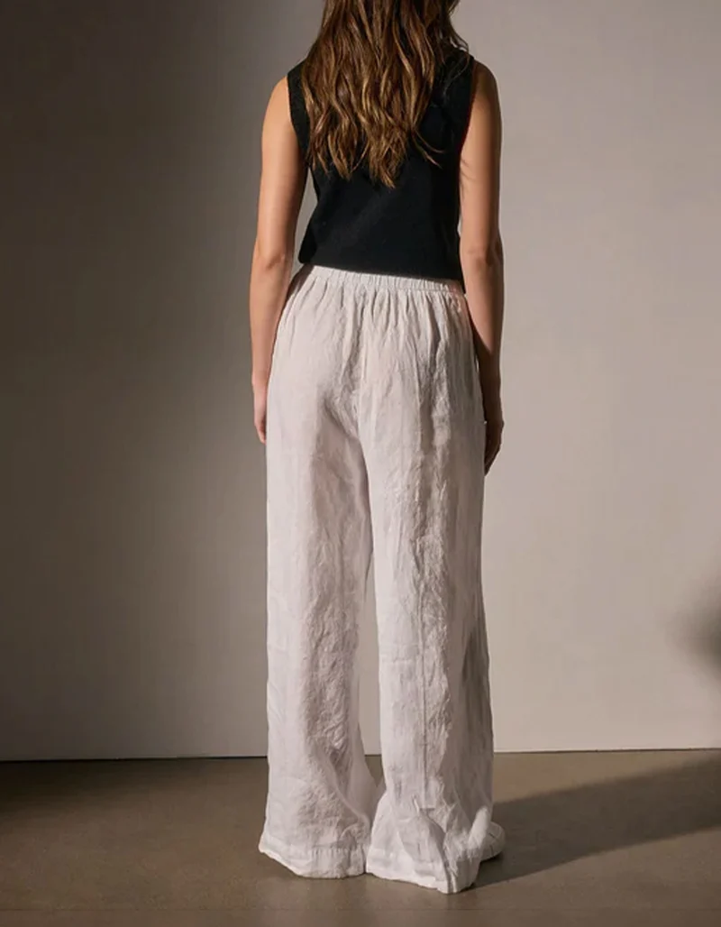 Wide-Leg Leinen Hose