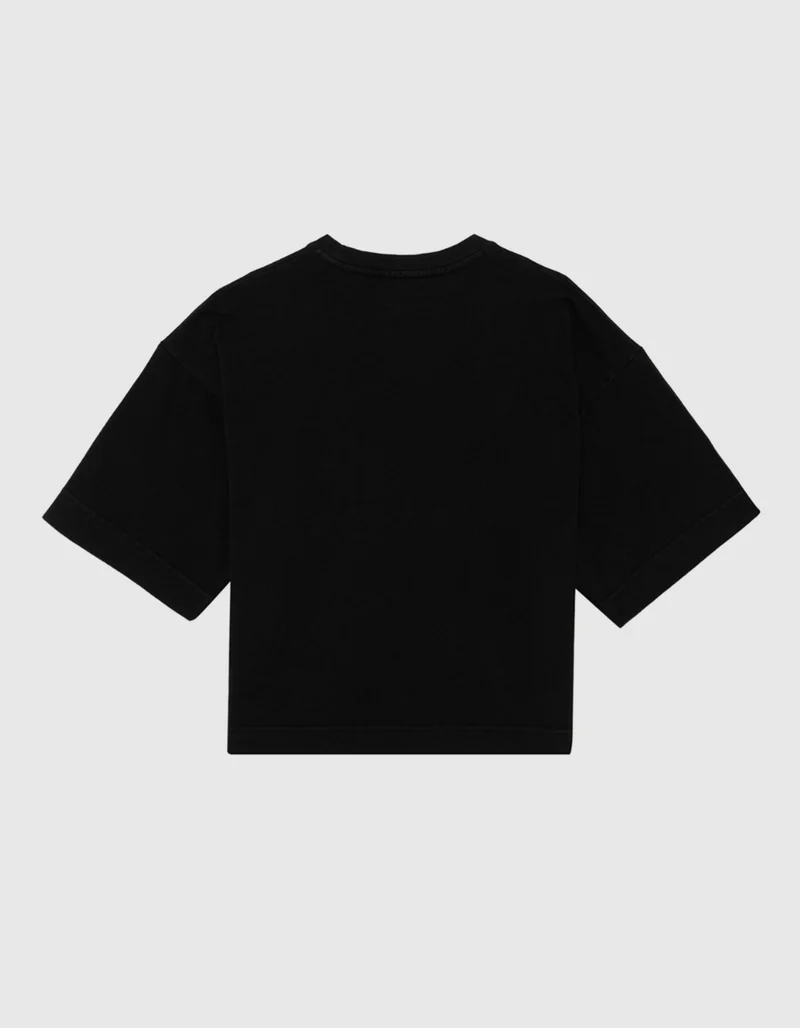 Boxy-Cut T-Shirt mit Label-Stickerei