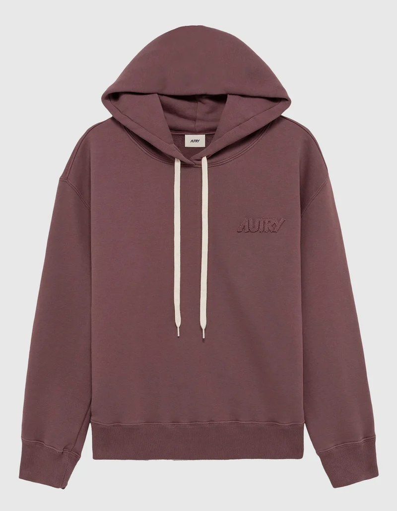 Washed-Out Hoodie mit Label-Stickerei