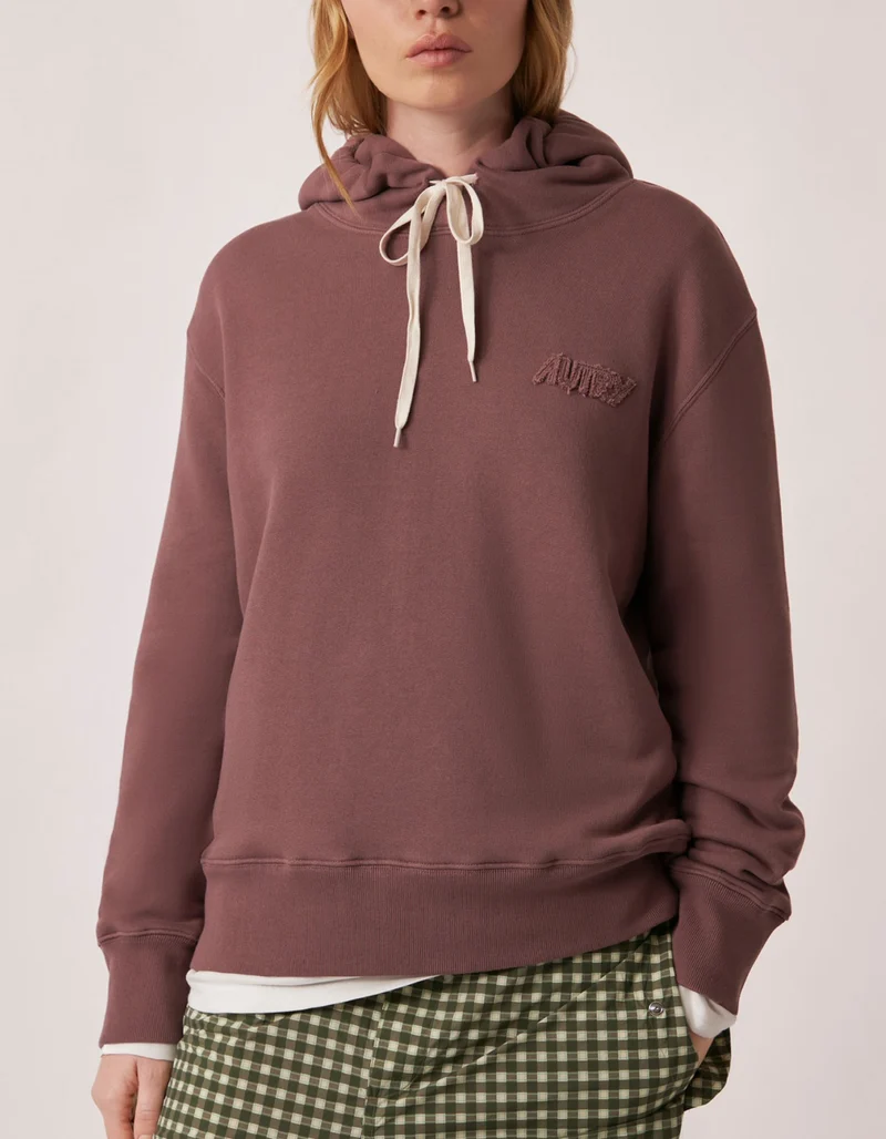 Washed-Out Hoodie mit Label-Stickerei