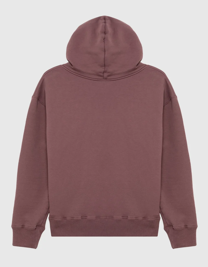 Washed-Out Hoodie mit Label-Stickerei