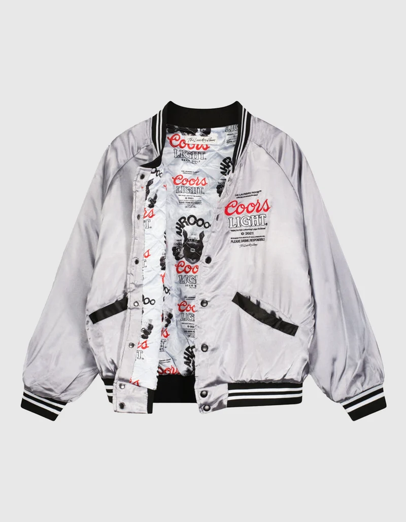 Bestickte Satin College-Jacke
