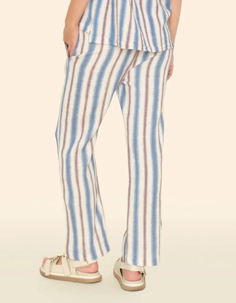 Gestreifte Musselin-Hose Blanche