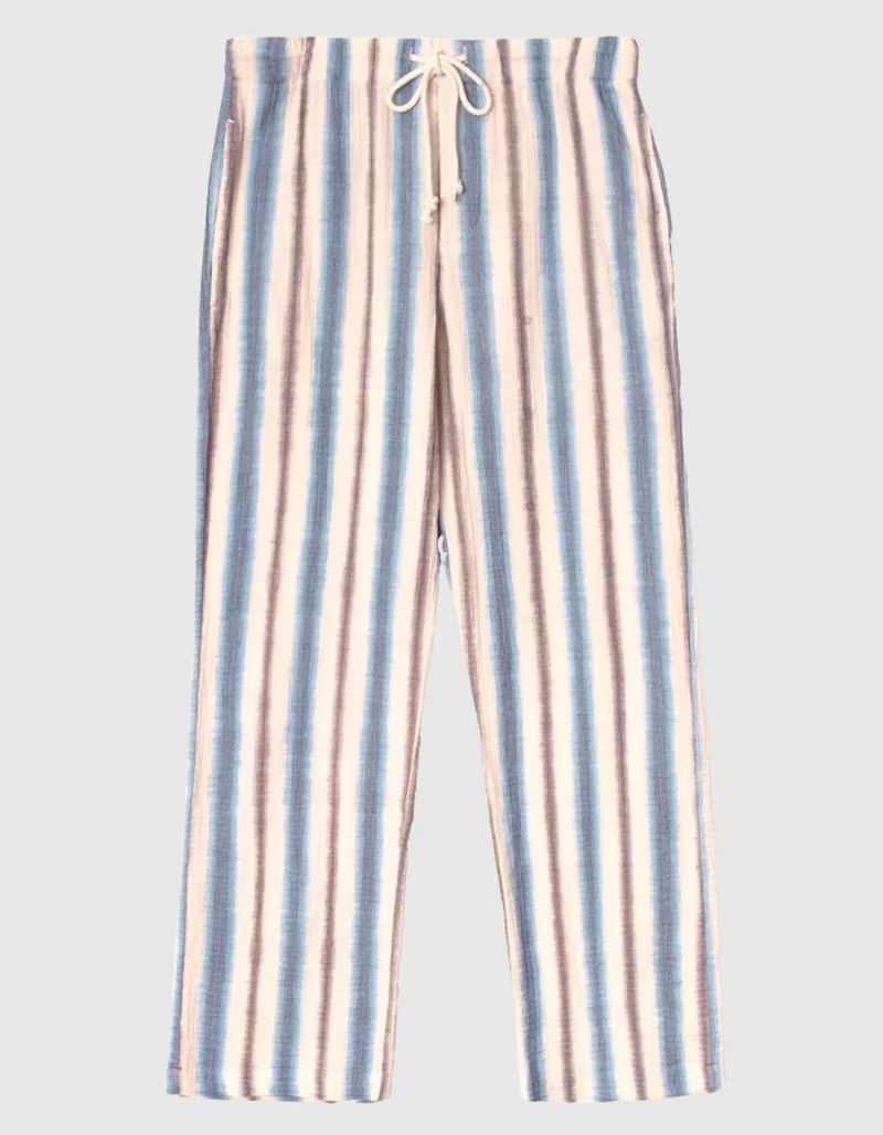 Gestreifte Musselin-Hose Blanche