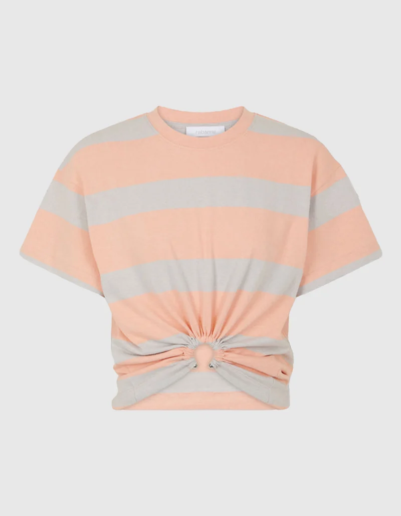 Gestreiftes Shirt mit Metall-Ring