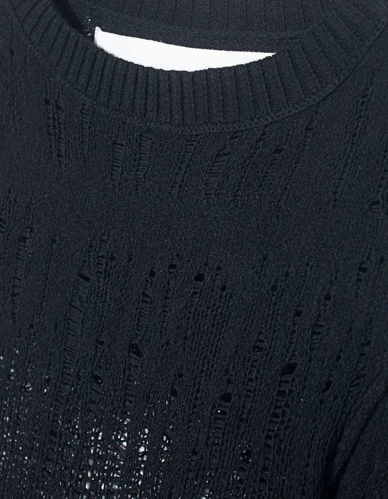 Semi-Transparentes Feinstrick-Longsleeve