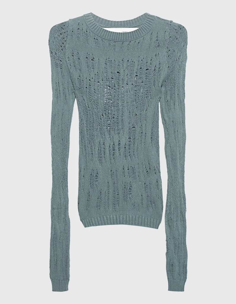 Semi-Transparentes Feinstrick-Longsleeve