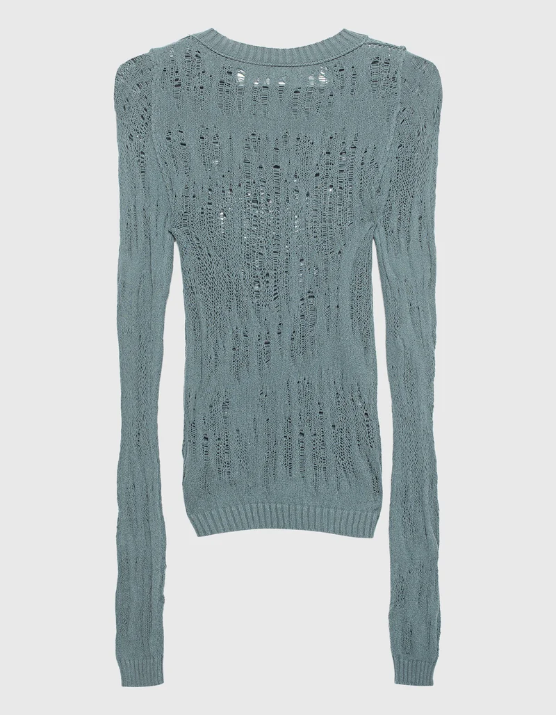 Semi-Transparentes Feinstrick-Longsleeve