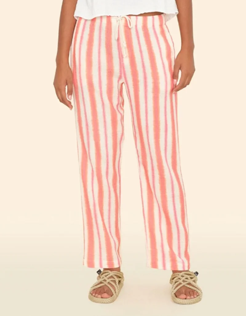 Gestreifte Wide-Leg Hose Blanche