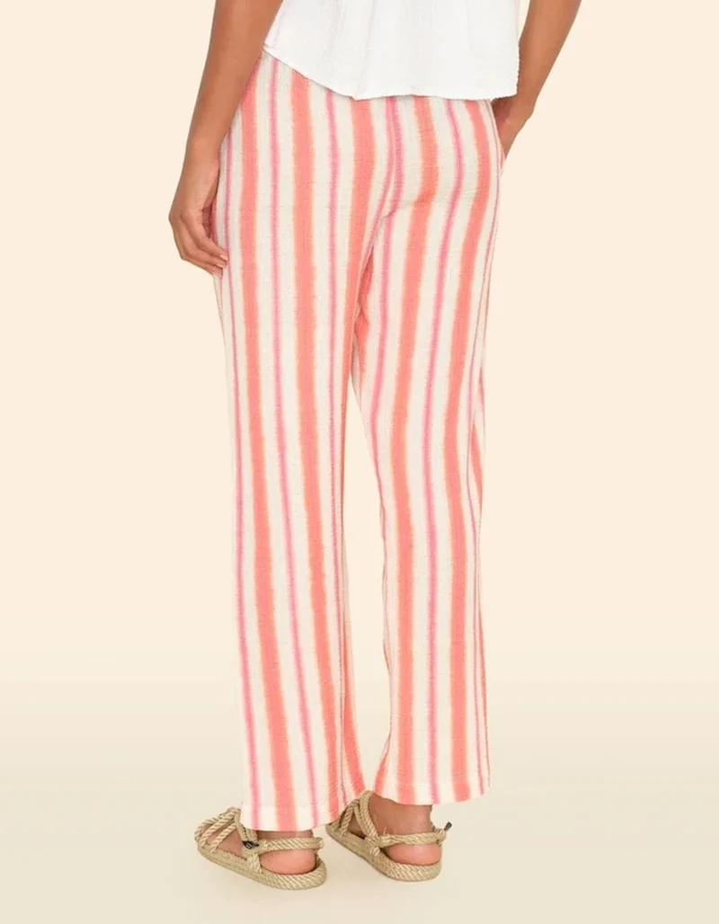 Gestreifte Wide-Leg Hose Blanche