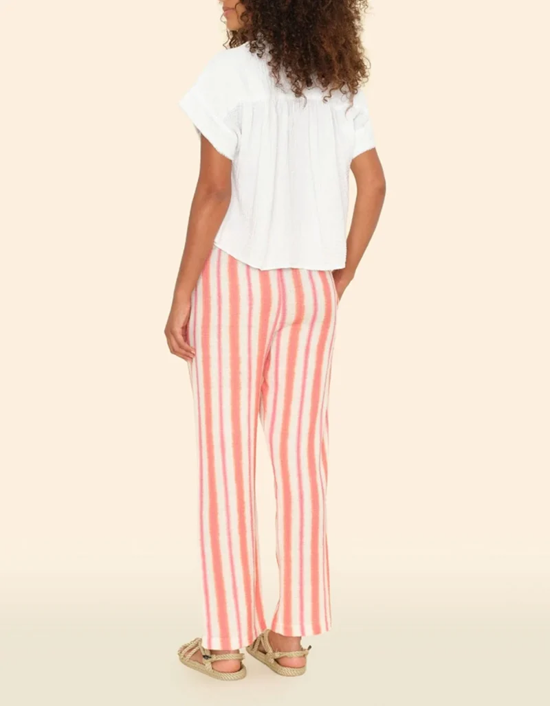 Gestreifte Wide-Leg Hose Blanche