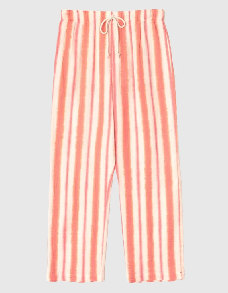 Gestreifte Wide-Leg Hose Blanche