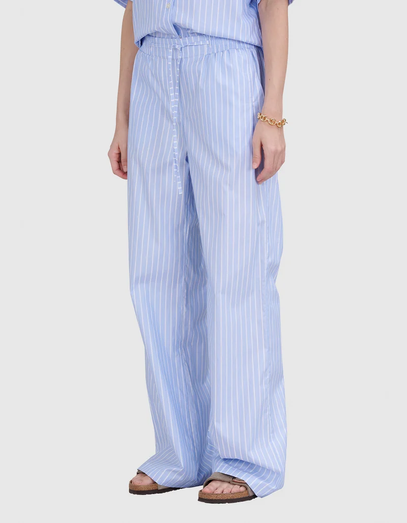 Gestreifte Wide-Leg Hose
