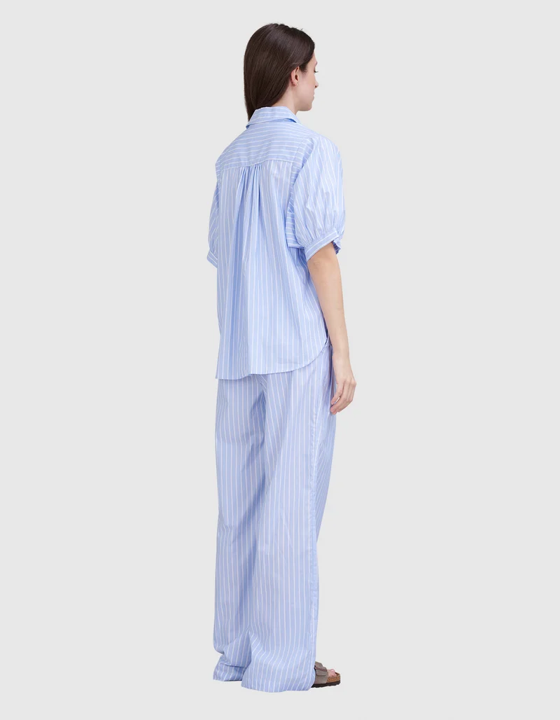 Gestreifte Wide-Leg Hose