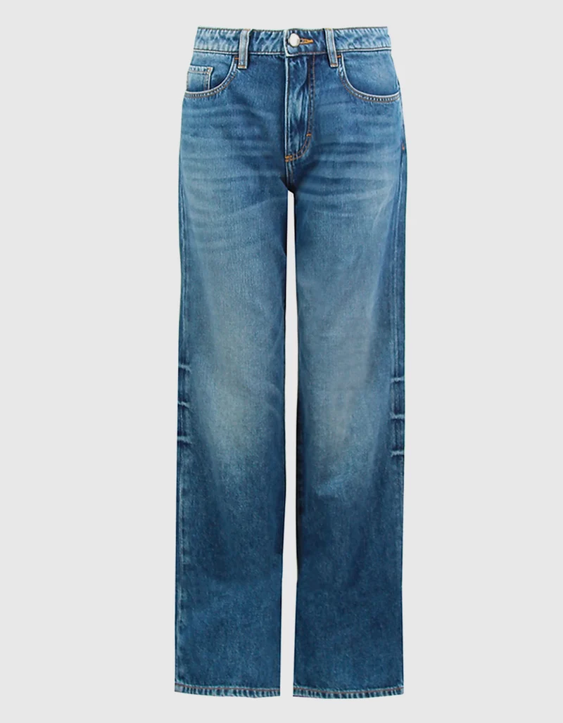 Washed-Out Wide-Leg Jeans Iris