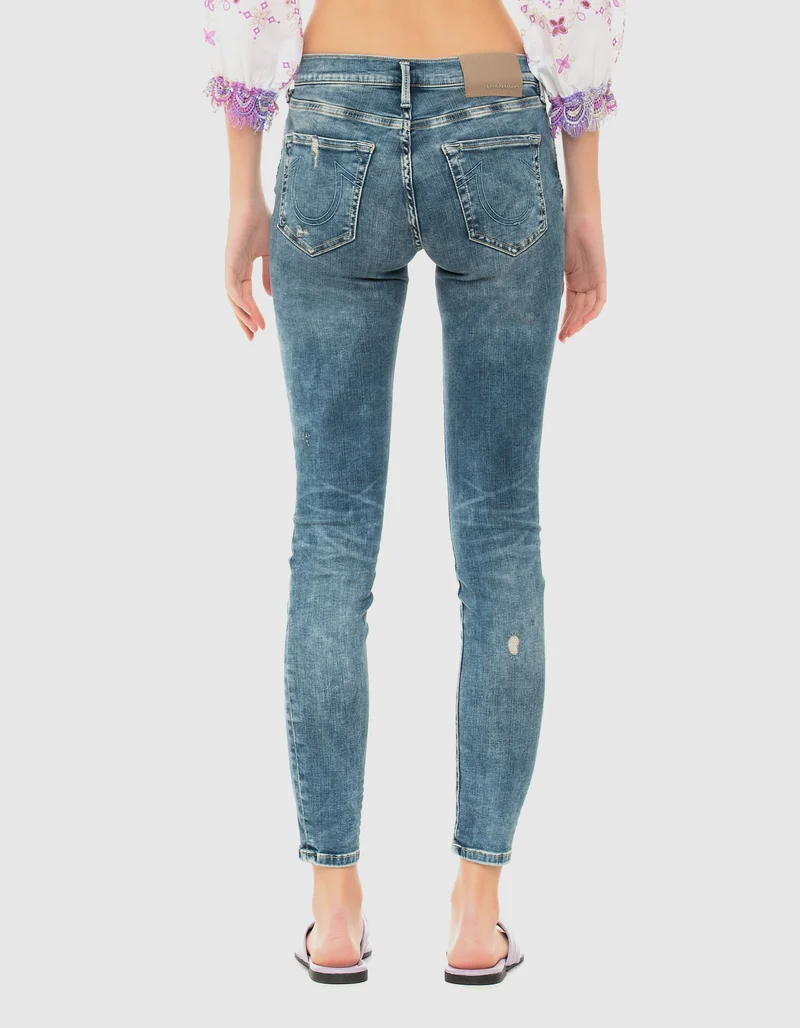 Mid-Waist Skinny Jeans mit Destroyed-Details