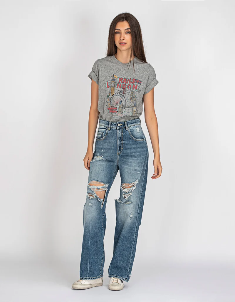 Bedrucktes T-Shirt mit Rundhalsausschnitt