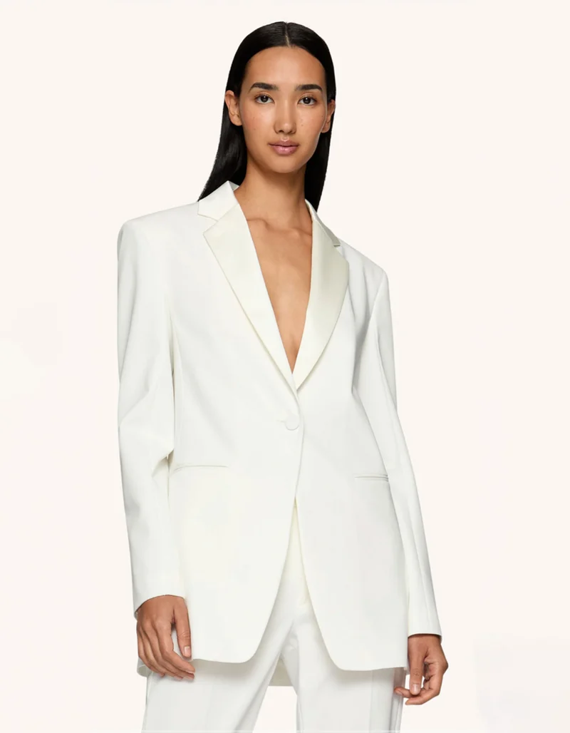 Einreihiger Blazer mit Satin-Revers