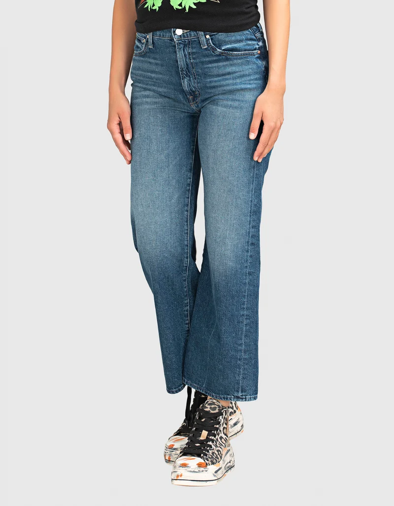 Washed-Out Wide-Leg Jeans