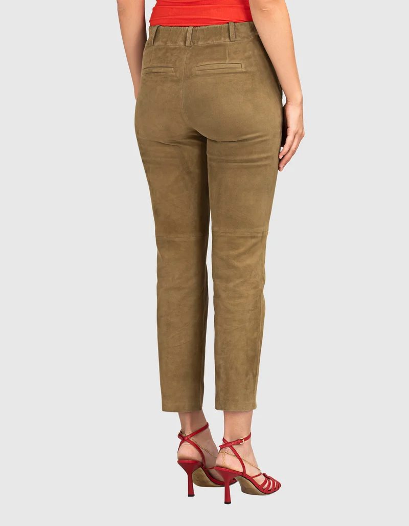 Veloursleder-Straight-Leg Hose Jen