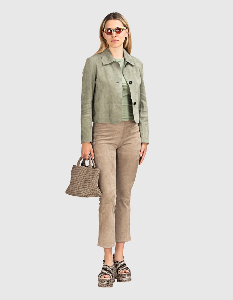 Veloursleder-Jacke Emy mit Eingrifftaschen